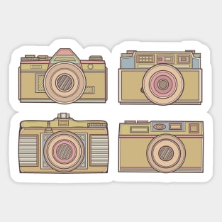 Yellow Retro Camera Sticker